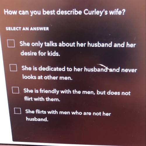 How can you describe curly's wife?