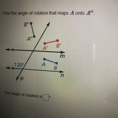 Find the angle of rotation that maps A onto A.