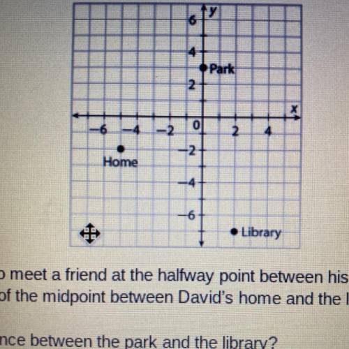 Look at picture

9. David would like to meet a friend at the hallway point between his home and th
