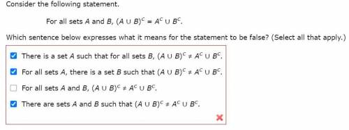 What is the correct answer on which sentence below expresses what it means for the statement to be