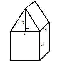 What is the volume of the figure below if a = 8 units and b = 6 units?
