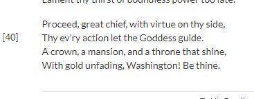 Reread the last stanza. What is wheatley most likely suggesting in this stanza regarding washington