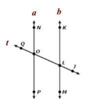 Please help ASAP

In the diagram, line a and b are parallel. Line is the transversal.
Given that t