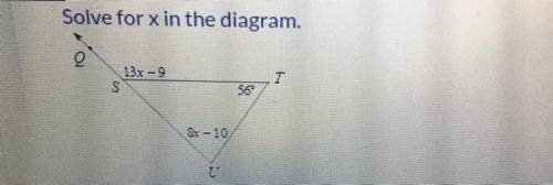 I Need Help Fast! Solve For X In The Diagram.