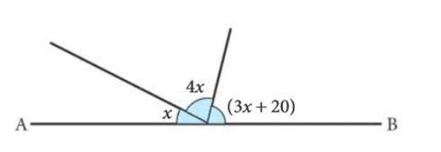 If AB is a straight line, find x