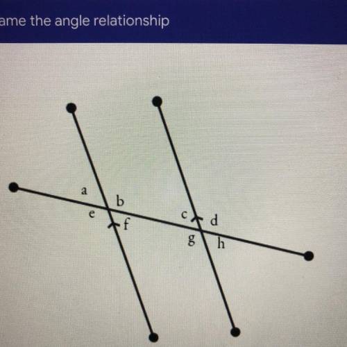 Name the angle relationships
Angle c and D are???