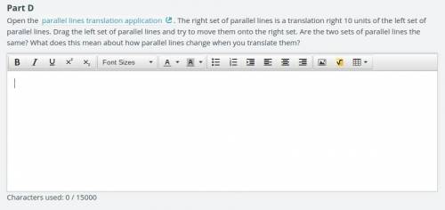 Open the parallel lines translation application. The right set of parallel lines is a translation r