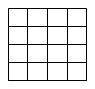 A 4×4 square is divided into 16 cells as shown. Divide the square into two congruent (identical) pa