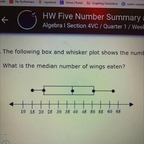 3. The following box and whisker plot shows the number of chicken wings eaten during a wing-eating