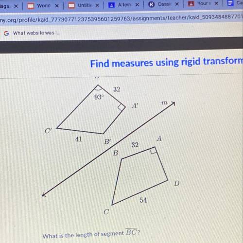 What is the length of segment BC?