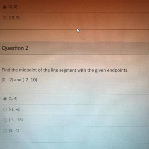 Find the midpoint of the line segment with the given endpoints