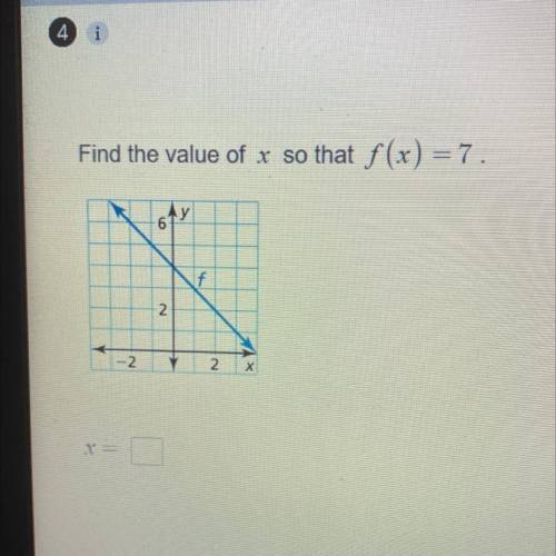 Find the value of x so that f(x) = 7.
