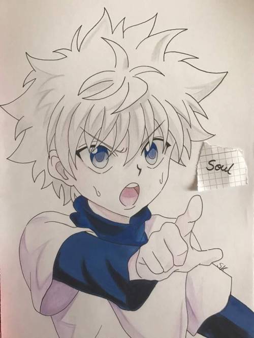 For moontoheaven this is a drawing of killua I made another kisoka to i just found it in my room-