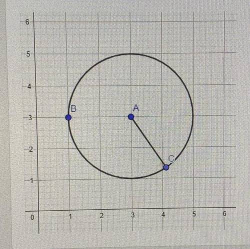 1) what is the coordinate of the center of circle A) 2: what is the radius of circle A) 3: what is