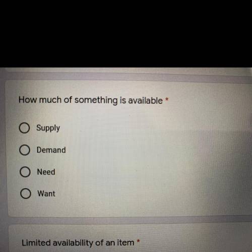 How much of something is available

A- supply
B- demand 
C- need
D- want