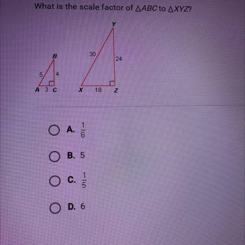 What is the scale factor of AABC to AXYZ?