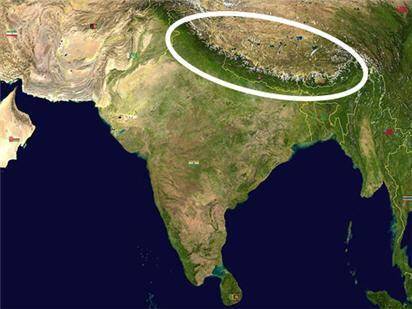 Which of the following areas is circled on the map below?

A.the Indus RiverB.the Deccan PlateauC.