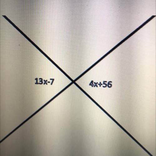 PLEASE HELP!! solve for the value of x. 
A. x=84
B.x=58
C.x=7
D.x=5