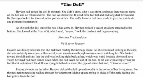 The story called the Doll by Carly Vanessa davis? what connotative language does the author use to