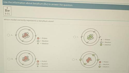 Which model correctly represents a beryllium atom