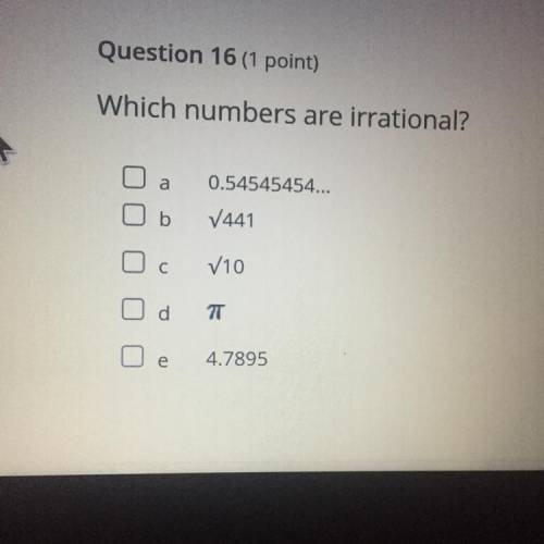 Which numbers are irrational?