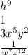 h^{9} \\ 1\\3x^{5} y^{2} \\\frac{1}{w^{7}z^{12}  }