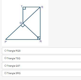 Which triangle is similar to triangle PQR using the Pieces of Right Triangles Similarity Theorem?