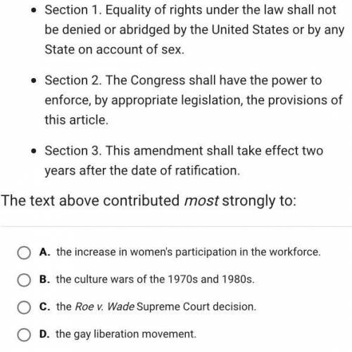 Section 1. Equality of rights under the law shall not be denied or abridged by the United States or