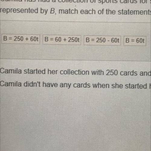 Camila has had a collection of sports cards for several years. If the time in years si