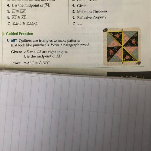 Really need help with #3 Guided Practice

3. ART Quilters use triangles to make pat