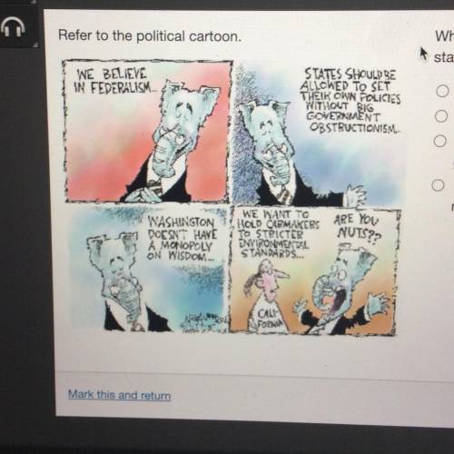 Refer to the political cartoon

What does the cartoon reveal about the limitations of
states' powe