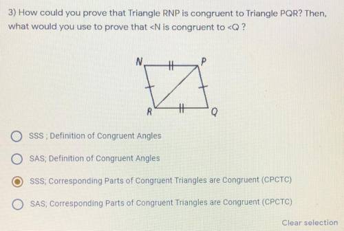 3) How could you prove that Triangle RNP is congruent to Triangle PQR? Then, what would you use to