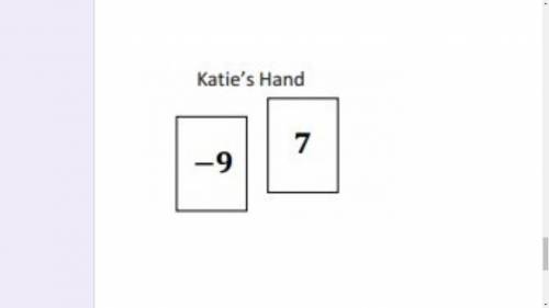 What is the value of Katie's hand?
Options:
A) -16
B) 16
C) -2
D) 2