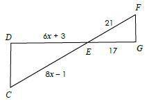 Use the similarity relationship to find the indicated value. Only type in numerical values.
 

CE=_