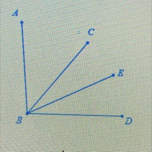 In the figure below , m angle ABD=96^ m angle EBD=26^ , and overline BE bisects angle CBD . Find m
