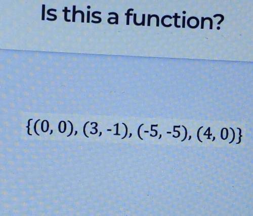 Is this a function yes or no