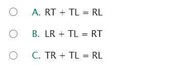 Which equation represents the statement L is between R and T.