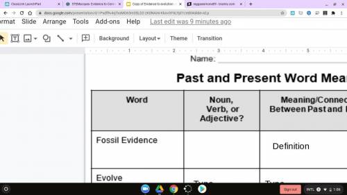 Help me what is Fossil Evidence of noun plzzzzz help