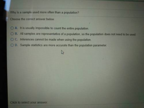 Why is a sample used more often than a population? (Prob and Stats)
