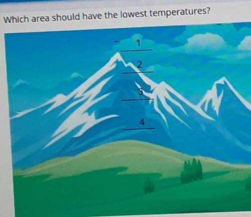 Which area should have the lowest temperatures? 1 ,2,3,4