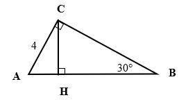 (will give brainliest) In right ∆ABC with m∠B=30°, AC = 4. find HB.