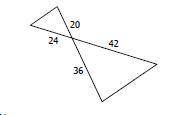 Determine how (if possible) the triangles can be proved similar.

A: AA Similarity
B: SSS Similari