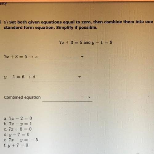 Please explain how to combine them into one standard form equation.