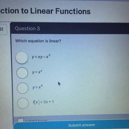 Which equation is lineear?
