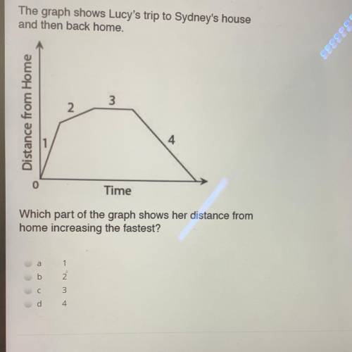 The graph shows Lucy's trip to Sydney's house
and then back home.
Plzzzz help me