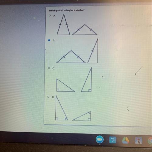 Which pair of triangles is similar?