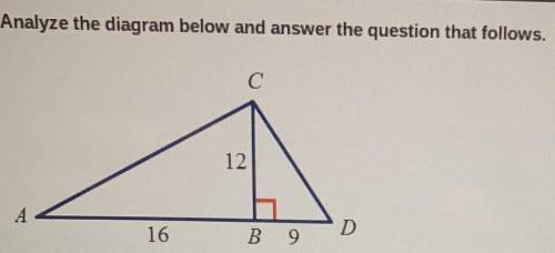 Are the two smaller triangles similar? If so, write the similarity statement and identify which the