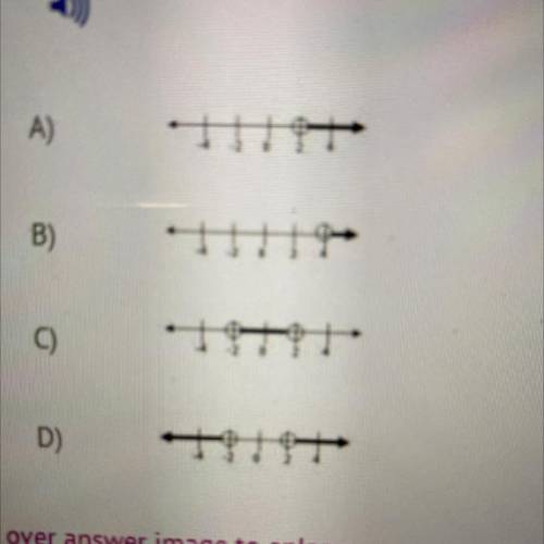 Which number line represents the solution of x2 > 4?
! answers in pictures !