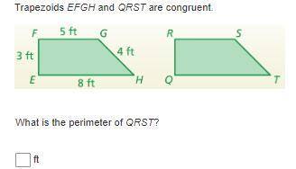 What is the perimeter of QRST?
__ ft