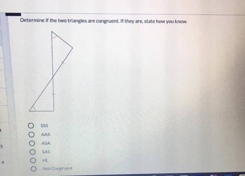 Determine if the two triangles are congruent.